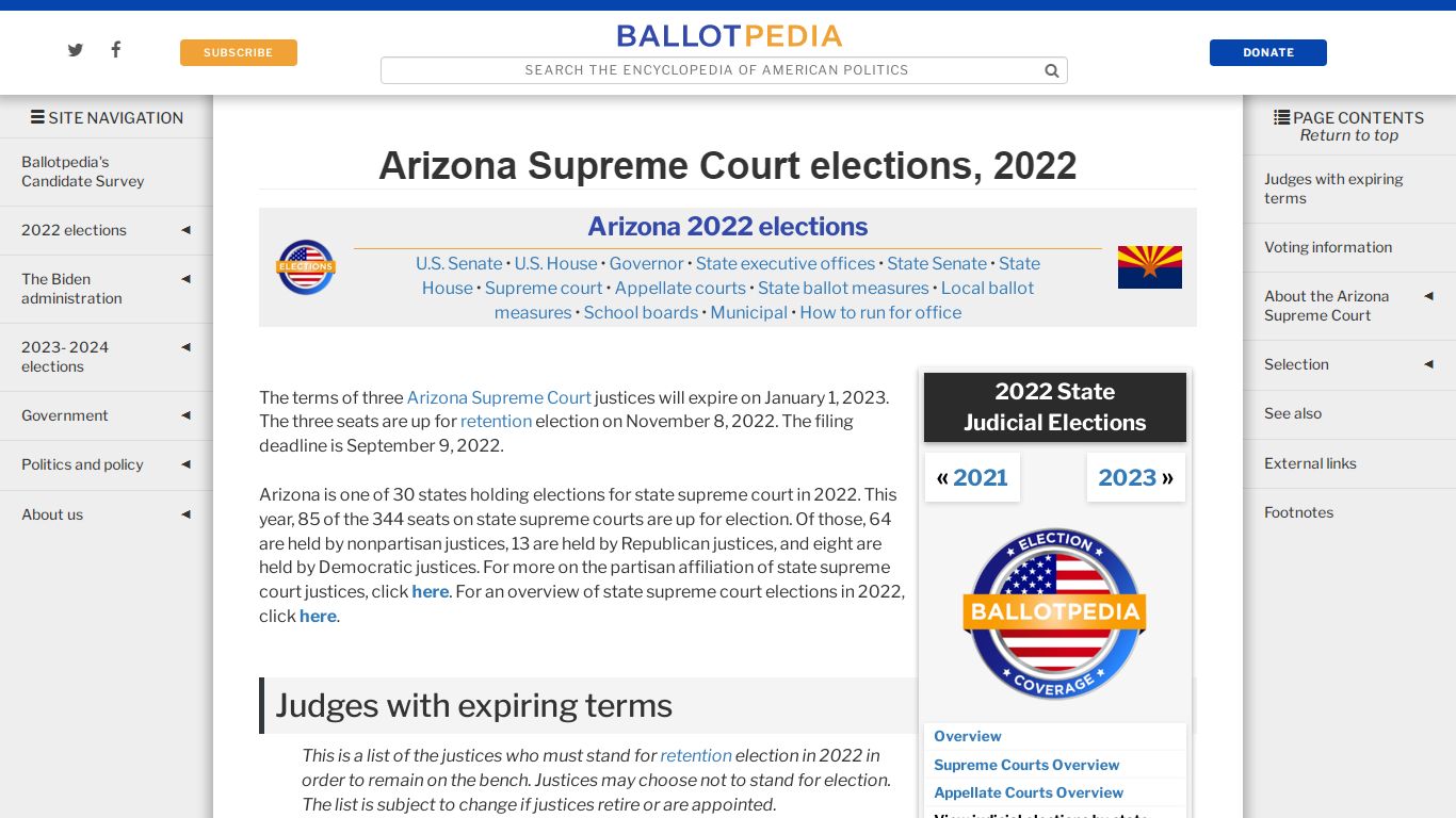 Arizona Supreme Court elections, 2022 - Ballotpedia